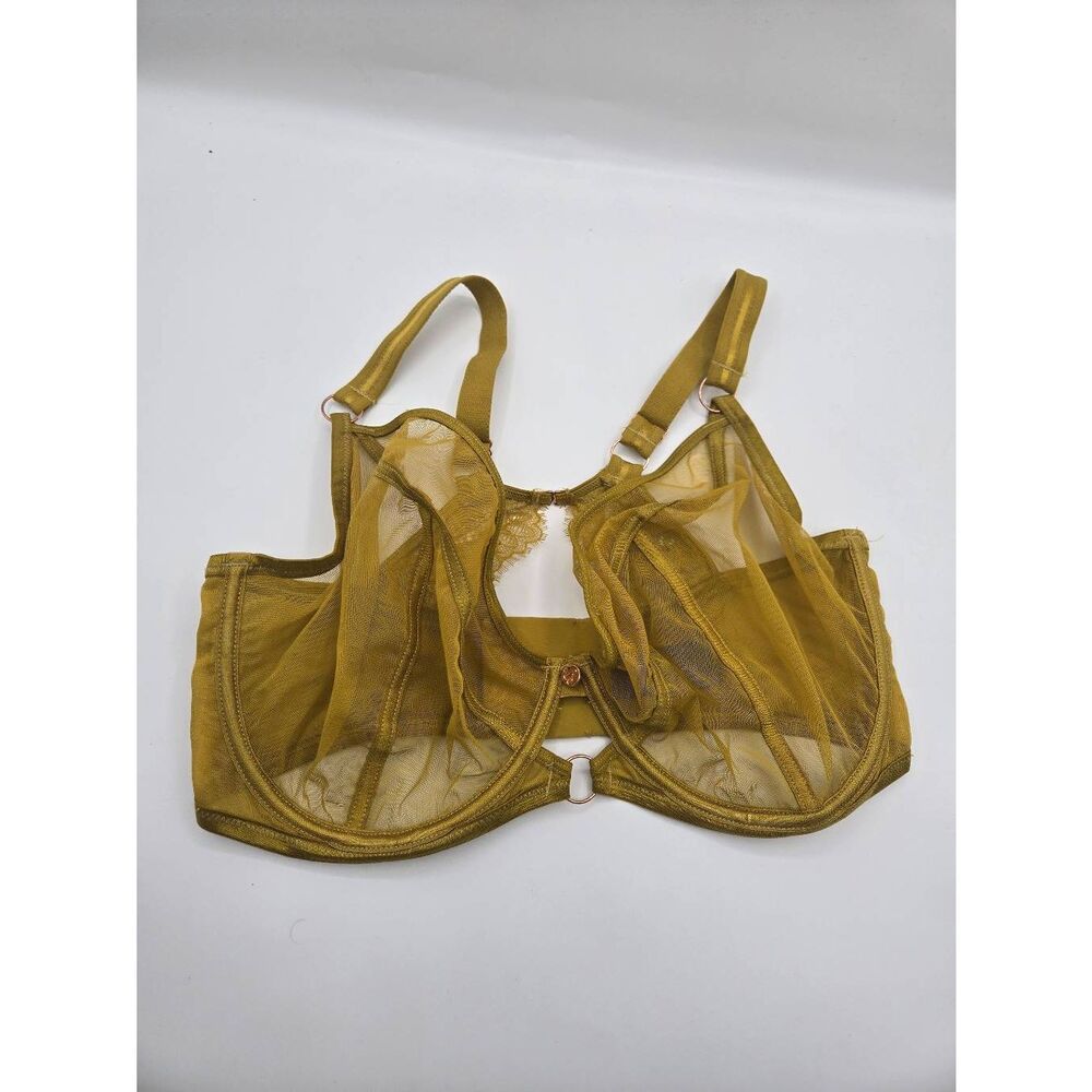 Scantilly by Curvy Kate OCHRE Exposed Plunge Underwire Bra US 34J UK 34GG